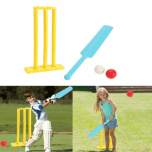 Kids Plastic Cricket Set Cricket Bat and Ball Beach Wicket Stand Kit